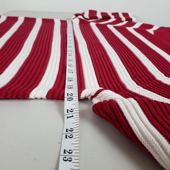 Talbots Pink White Striped Rib Knit Sweater - Picture 5 of 14